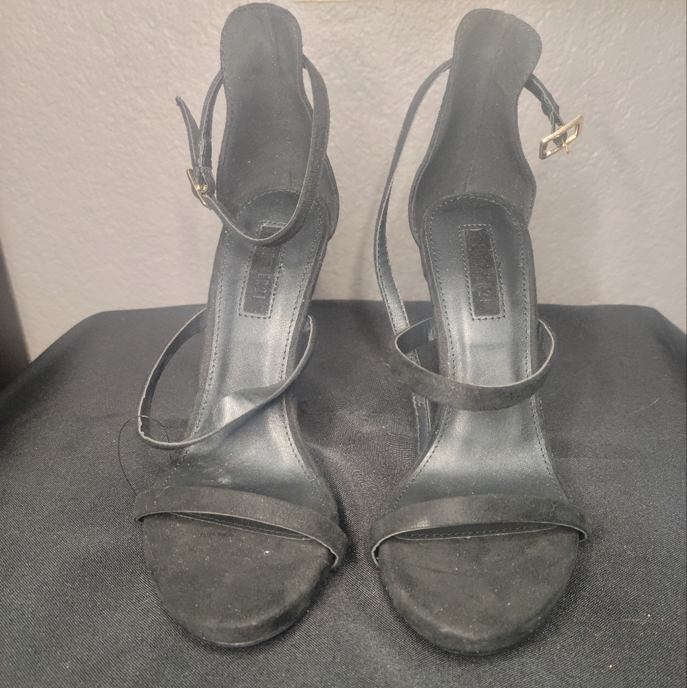 Black strap heels